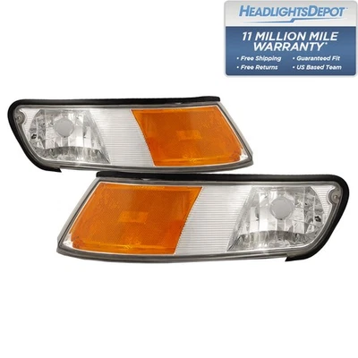 Park Signal Lights Pair Left Right Set Fits 1998-2002 Mercury Grand Marquis - Image 1 of 4