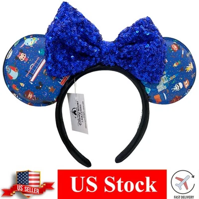 Loungefly Park Icons Blue Mickey Minnie Mouse Ears Disney's Headband Hairbands - Image 1 of 4