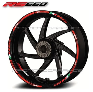 Wheel decals stickers rim stripes for aprilia RS660 graphics RS red - Picture 1 of 4