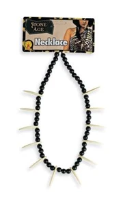 Collar de Disfraz de Joyería de Hueso Colmillo Vudú de la Edad de Piedra Bruja Doctor - Imagen 1 de 1