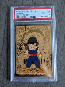 1998 Dragonball Z PSA 8 NM-MT Gohan Artbox Series 2 Gold Foil Card G8