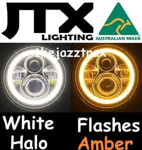 7" JTX LED Headlights WHITE Ford Zephyr Zodiac Mk1 Mk2 Mk11 Flash AMBER turning - Picture 1 of 12