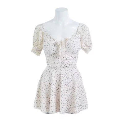Dama Traje de baño Traje de baño Puff Manga corta Vestido de baño Lunares Una pieza Vendaje Foto 1 de 4