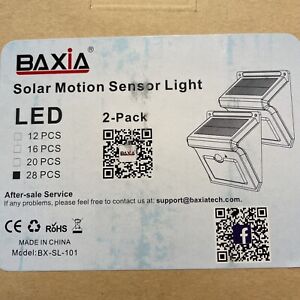 BAXIA TECHNOLOGY Solar Outdoor Lights Wireless Security Motion Sensor 2 Pack