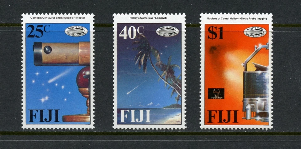 I027 Fiji 1986 комета Галлея космос 3 В. Как новые без наклеек и следов   - Изображение 1 из 1
