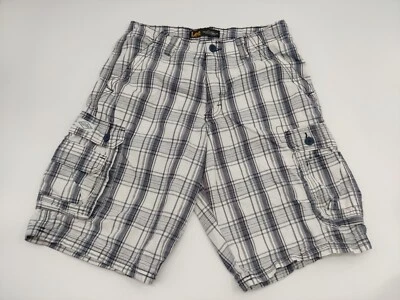Pantalones Cortos Lee Cargo Para Hombre Talla 30 Calce Regular Cuadros Blanco Azul Informales Modernos Foto 1 de 4
