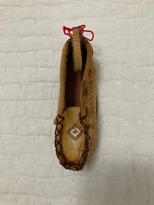 Vintage indischer Mokassin aus Leder Weihnachtsschmuck unbenutzt - Bild 1 von 6