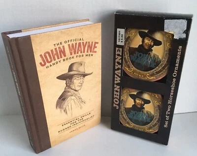 The Official John Wayne Handy Book for Men and Set of Horseshoe Ornaments  - Image 1 of 4