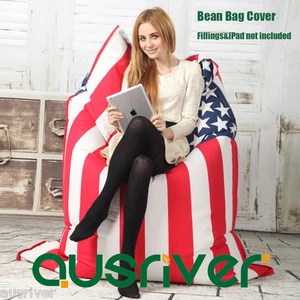 New Stylish Adult Bean Bag Cover Living Room Furniture Couch Chair American Flag - Bild 1 von 7