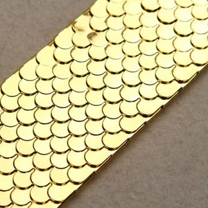 Woman Gold Waist Belt Wide Punk Gothic Corset Vintage Scale Elastic Shiny Decor - Picture 1 of 6