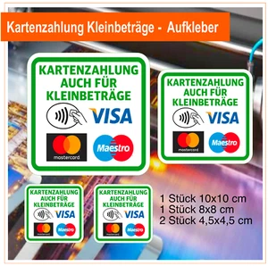 KARTENZAHLUNG auch für Kleinbeträge - Aufkleber - Bild 1 von 3