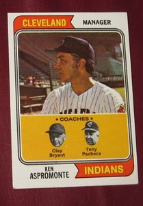 1974 Topps Ken Aspromonte (Cleveland Indians) #521 EX/NRMT