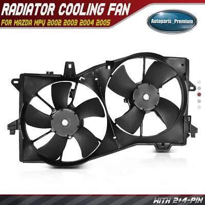 Ventilador de radiador doble con conjunto de cubierta para Mazda MPV 2002-2003 2004 2005 V6 3,0 L Foto 1 de 4