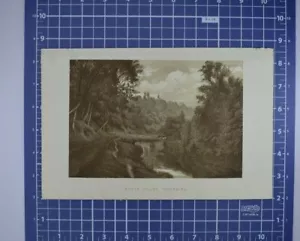 Forge Valley, Yorkshire England 1895 antiker Exlibris 1800er Druck schweres Papier - Bild 1 von 1