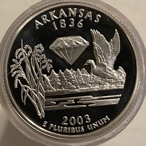 2003 S State Quarter Arkansas Roll Gem Cameo Clad Proof 40 US Coins Proof Sets - Picture 1 of 3