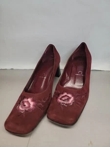 Lavorazione Artigiana Made in Italy Designer Vintage Women's Red Shoes Size 37.5 - Picture 1 of 10