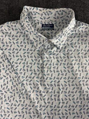 Ben Hogan Performance Golf Polo Shirt Size 2XL White Golf Clubs Cart Bag Print - Image 1 of 4