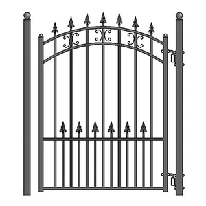 ALEKO Heavy Duty Steel St. Louis Style Garden Pedestrian Gate 5' x 4' Black - Picture 1 of 6