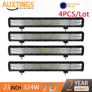 4X 7D Tri-Row 23''inch 324W Combo LED Work Light Bar Spot Flood Truck Boat SUV - Foto 1 di 7