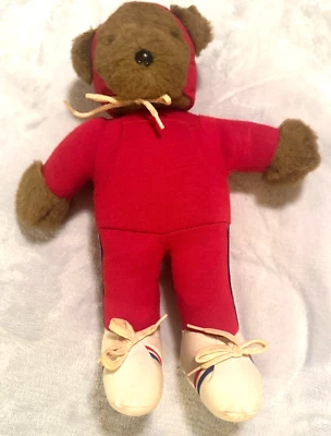Traje de jogging rojo de felpa Albert The Running Bear 1979 North American Bear de colección  Foto 1 de 4