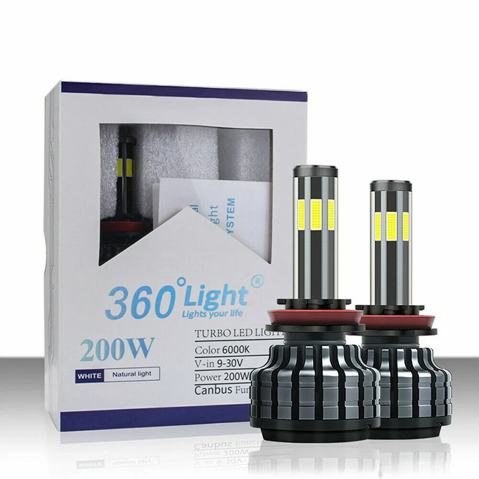 PANDUK 200W 20000LM 9005 HB3 Hi/Lo Dual Colors LED Headlight Bulbs with Canbus - Image 1 of 4