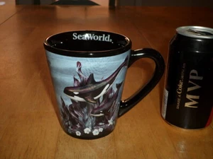 SEA WORLD - [3-D] KILLER WHALES IMAGES, JUMBO, Ceramic Coffee Mug / Cup, VINTAGE - Picture 1 of 11