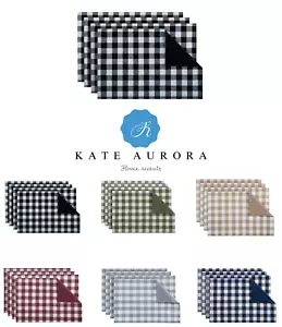 Paquete de 4 tapetes de campo a cuadros de gingham para granja - surtidos de colores - Imagen 1 de 36