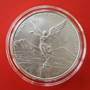 2011 Mexico 1 Libertad Siegesgöttin Münze 1oz Silber 999 ST / BU - Bild 1 von 3