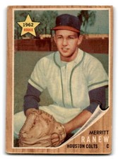1962 Topps  # 156a Merritt Ranew  Rookie   RC, RS