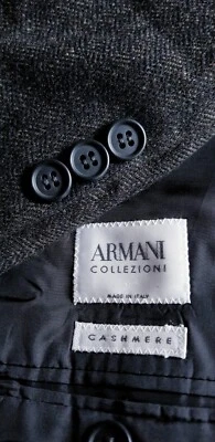 Chaqueta Blazer Abrigo Deportivo 46R Armani Collezioni Cachemira Pura Tweed Espiga Foto 1 de 4