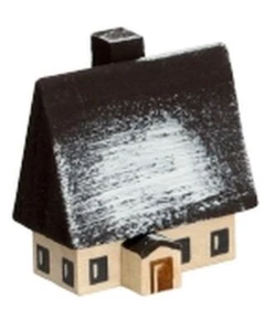 Miniaturhaus Erzgebirgs Haus bunt winterlich Höhe 4 cm NEU Holz Spielzeug Dekor - Picture 1 of 1