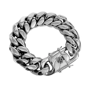 Mens 316L Stainless Steel Miami Cuban Link Bracelet Heavy 8.5" x 22MM Thick - Picture 1 of 12