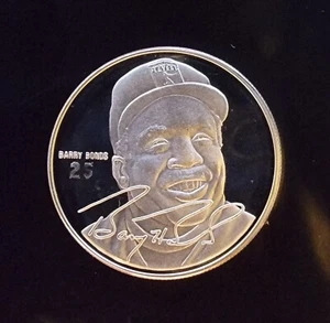 Barry Bonds 25 Pitts Pirates SF Giants MLB-999 Silver 1 Oz Ounce Art Bar Round - Picture 1 of 2