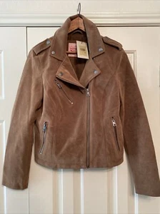 Levi's Asymmetrical Zip Front Moto Women's Faux Suede Jacket $149 NWT - Picture 1 of 10