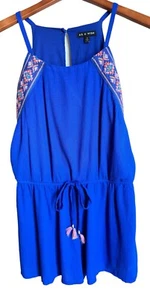 As U Wish blauer Strampler Spaghettiriemen mit elastischer Taille gefütterter Damen Gr. S - Bild 1 von 11