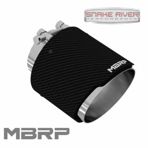 MBRP 3" Inlet 5" Outlet 6" Long Carbon Fiber Round Angle Cut Exhaust Tip T5184CF - Picture 1 of 5