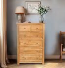 Large Oak Chest Of Drawers | Solid Wood Tall Childrens/kids Bedroom Furniture