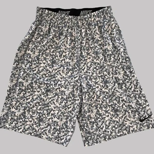 Nike Dri-Fit Shorts Youth Boys Small Gray Athletic Shorts Lined Pockets Logo - Picture 1 of 10