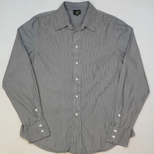 Just Cavalli Mens Shirt XL Fits Like Large Slim Fit Grey Long Sleeve Striped - Picture 1 of 13