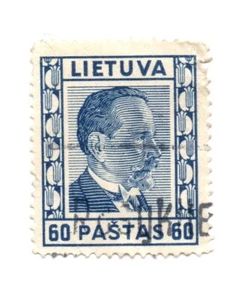 Lithuania 1936-37 SC: #300 President Antanas Smetona Used Stamp 60c - Picture 1 of 1