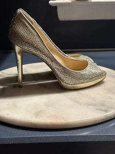 vanka Trump Silver & Gold Sequence Stiletto High Heel 4 1/2 Inch Heel SZ 9 - Picture 1 of 11