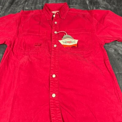 Vintage Levis Shirt kids Large red,  Long Sleeve Metal Button Up Denim Y2K (NWT) - Image 1 of 4