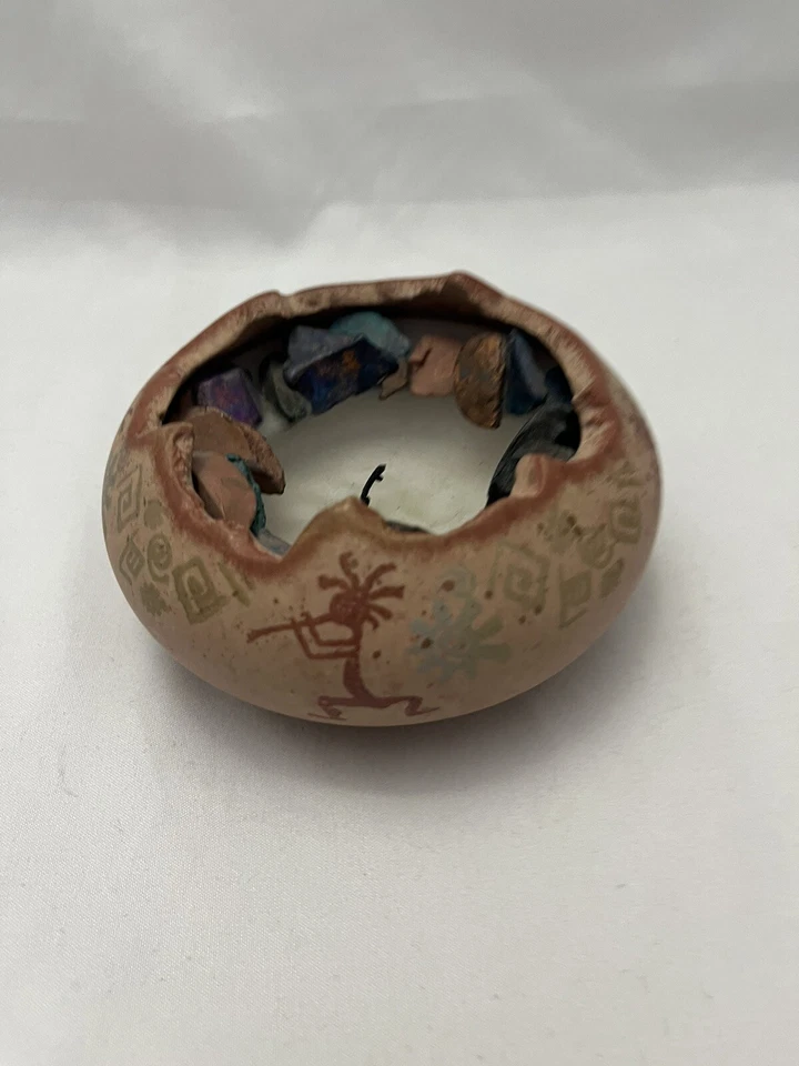 VINTAGE CANDLE/CANDLE HOLDER BY SALSA STYLE ART STUDIO HAND MADE KOKOPELLI ART - Image 1 of 4