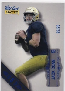 2022 Wild Card Matte Football 5 STRIPLE  JACK COAN #22/25 MADE - Picture 1 of 1