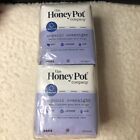 New 2 Packs The Honey Pot Company Herbal Overnight Pads w/Wings 12 Count Each