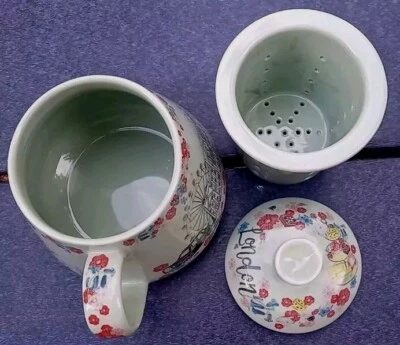 Green World Market Tea Infuser Teapot Mug w/Lid Porcelain London Scene 3 PC Set - Image 1 of 4
