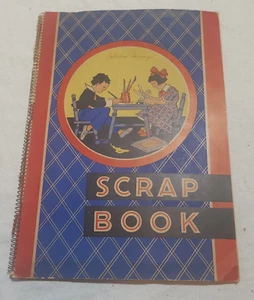 VTG WWII World War 2 Scrap Book, Newspaper Clippings Photos Political Cartoons - Picture 1 of 12
