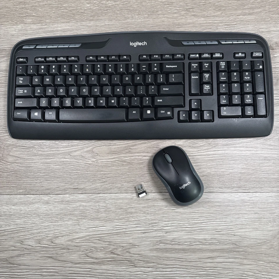 Logitech Wireless Keyboard Mouse Combo with USB Dongle Tested Working - Image 1 of 4