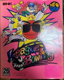 League Bowling SNK NEO GEO AES Cartridge Manual Boxed set tested Used Japan