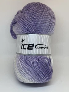 4 Knäuel Ice Yarns Magic Glitzer Farbe Flieder Weiß Silber ~100g EA NEU. - Bild 1 von 9